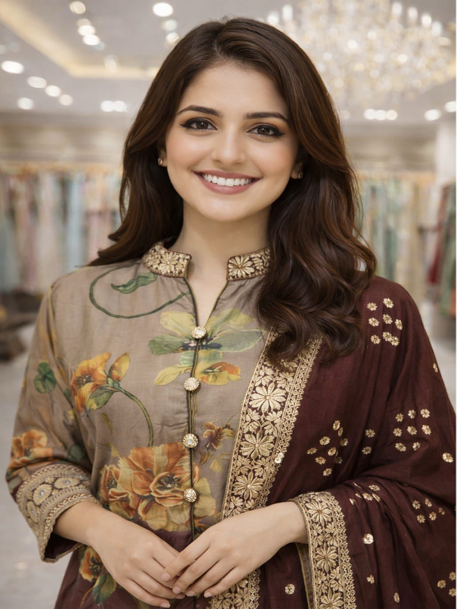 Multi Silk Blend Embroidery Party Wedding Festival Casual Printed Ready Palazzo Pant Salwar Kameez