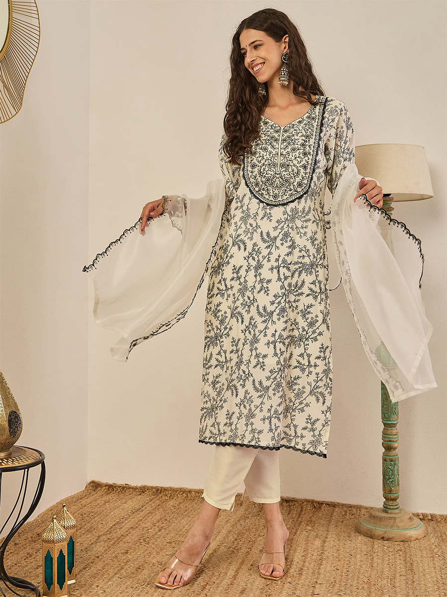 Multi Silk Blend Embroidery Wedding Party Festival Casual Ready Pant Salwar Kameez