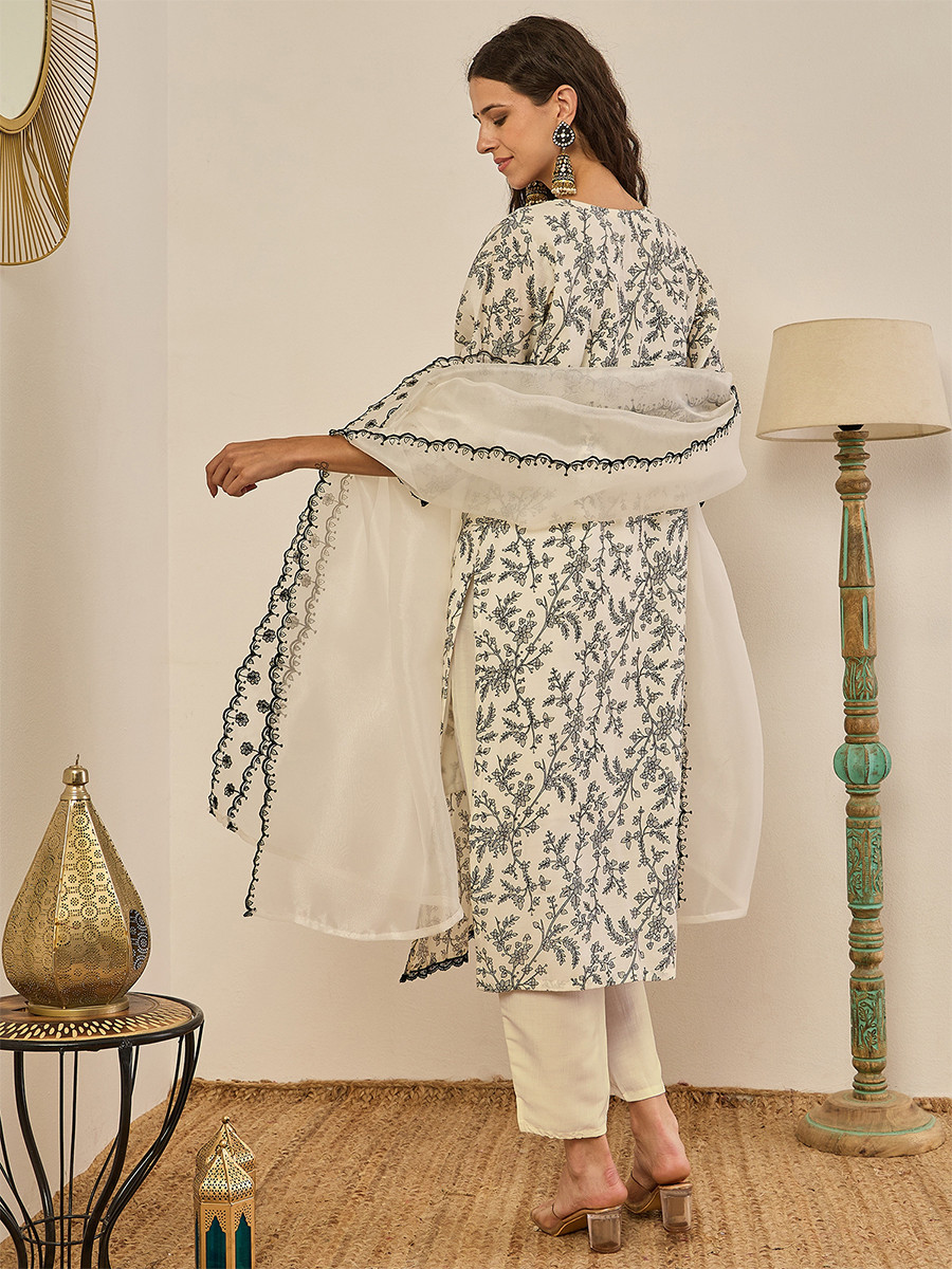 Multi Silk Blend Embroidery Wedding Party Festival Casual Ready Pant Salwar Kameez