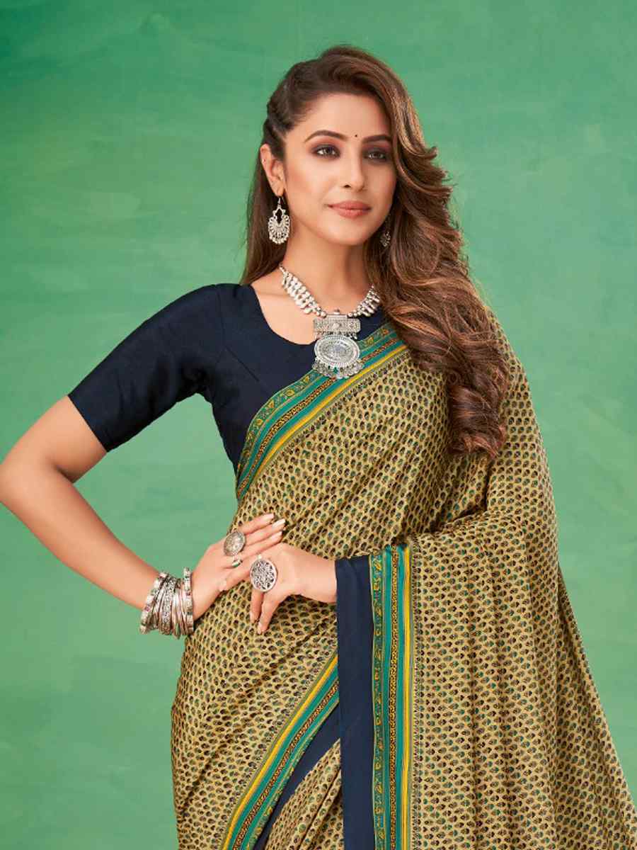 Multi Silk Crepe Printed Casual Festival Contemporary Saree