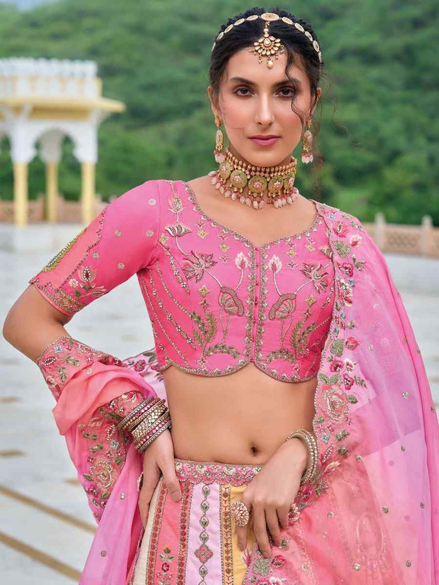 Multi Silk Embroidered Festival Reception Bridal Traditional Heavy Border Lehenga Choli