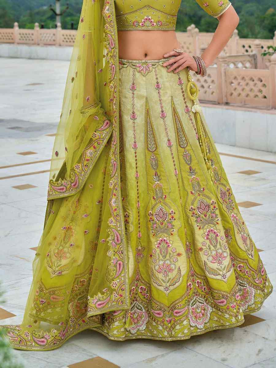 Multi Silk Embroidered Festival Reception Bridal Traditional Heavy Border Lehenga Choli