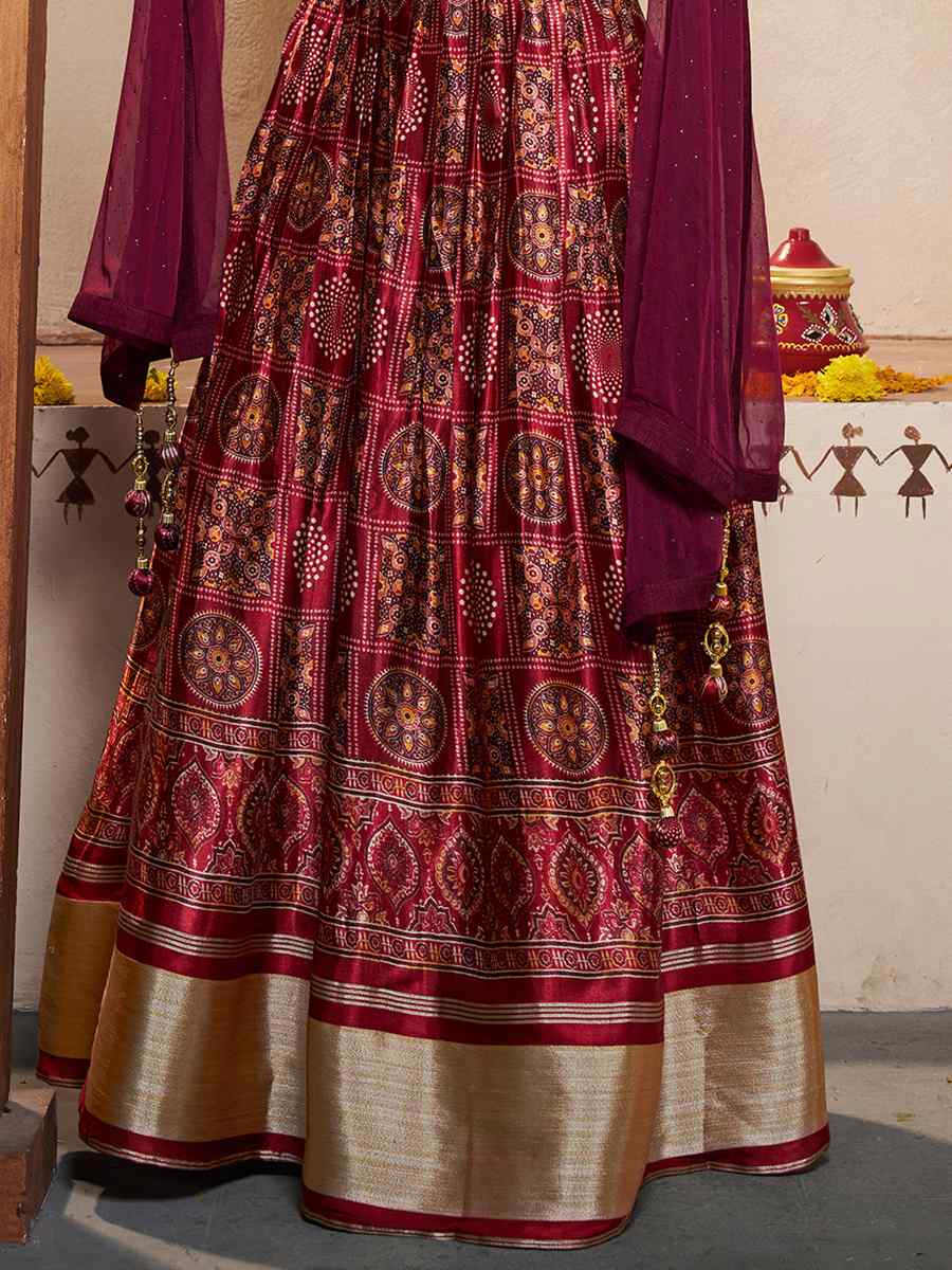 Multi Silk Embroidered Festival Wedding Circular Lehenga Choli
