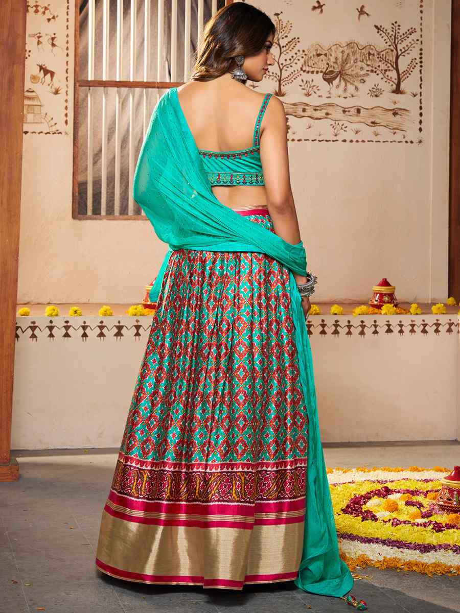 Multi Silk Embroidered Festival Wedding Circular Lehenga Choli