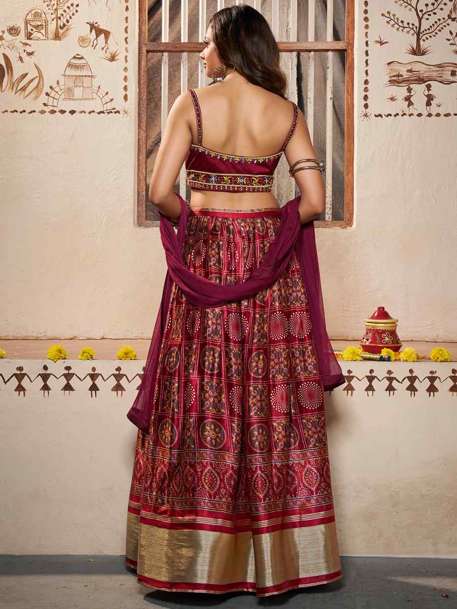 Multi Silk Embroidered Festival Wedding Circular Lehenga Choli