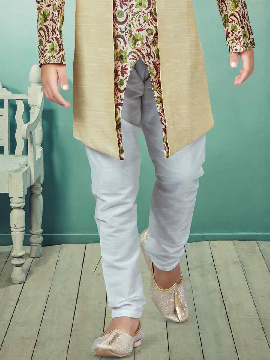 Multi Silk Embroidered Party Festival Kurta Pyjama Boys Wear