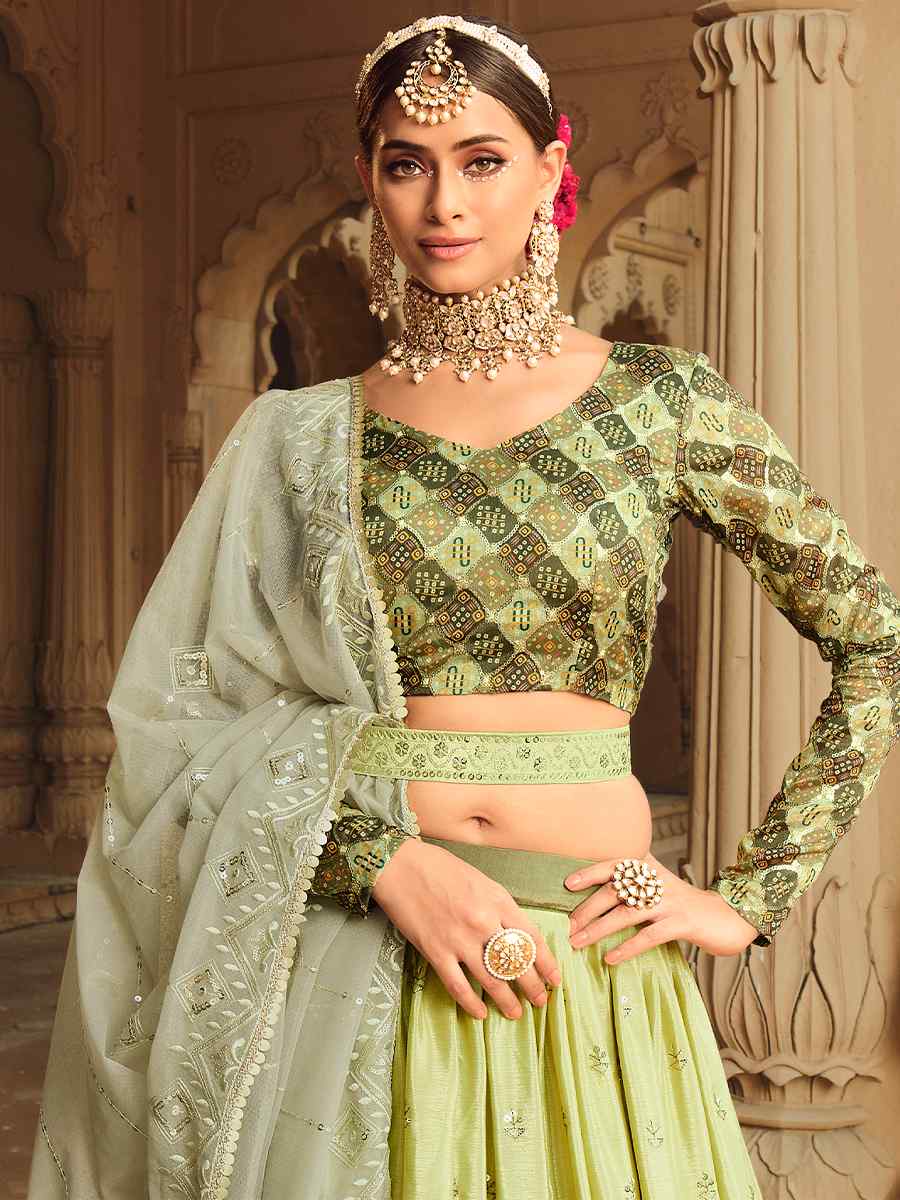 Multi Silk Embroidered Wedding Festival Circular Lehenga Choli