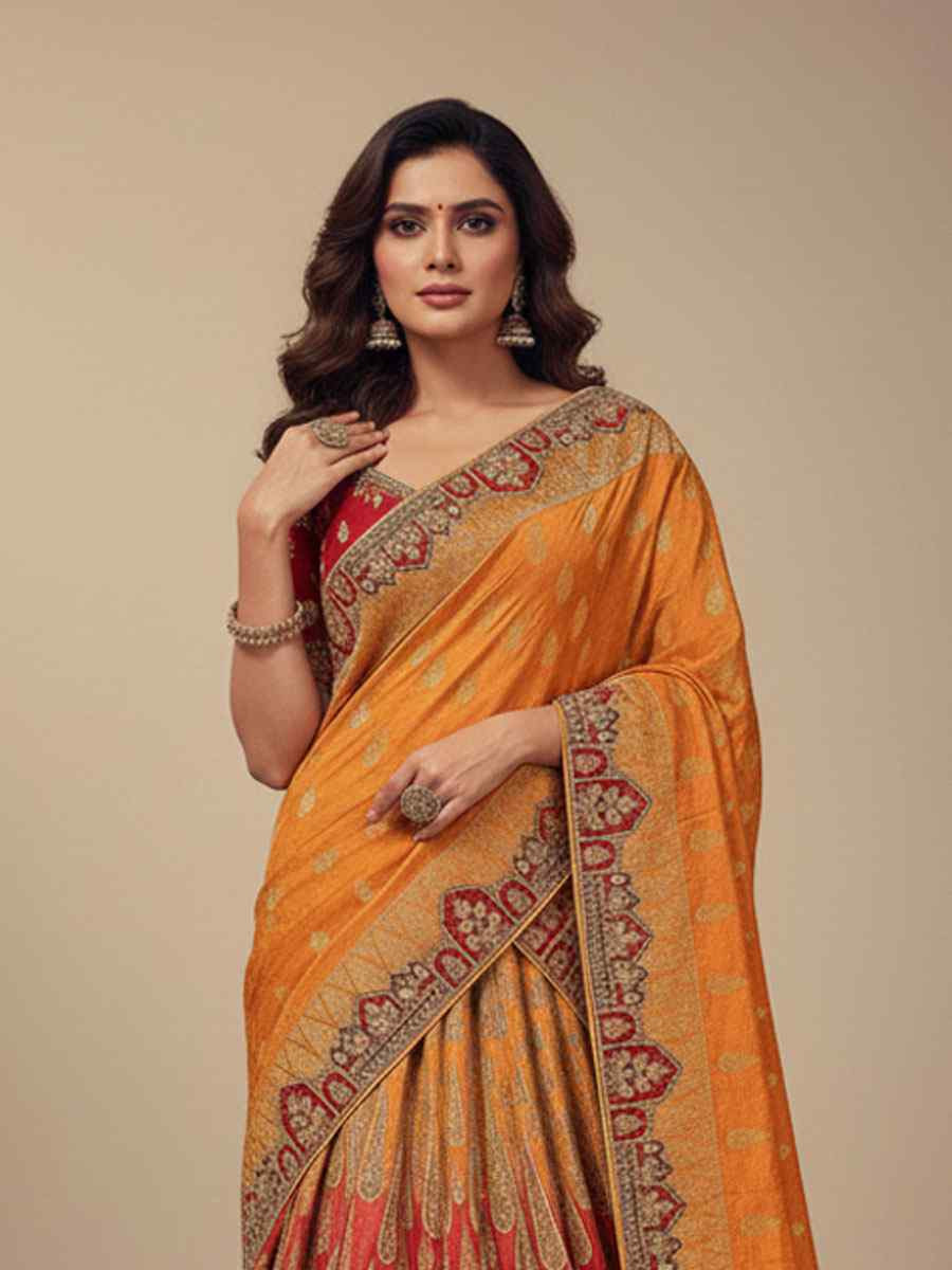Multi Silk Embroidered Wedding Reception Festival Heavy Border Lehenga Choli