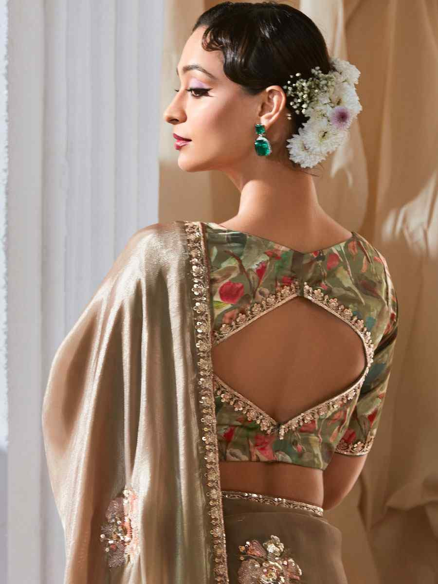 Multi Silk Embroidery Traditional Bridal Reception Festival Wedding Fancy Heavy Border Saree