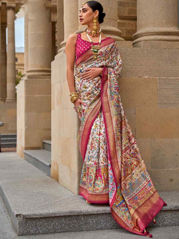 Multi Silk Handwoven Casual Festival Classic Style Saree