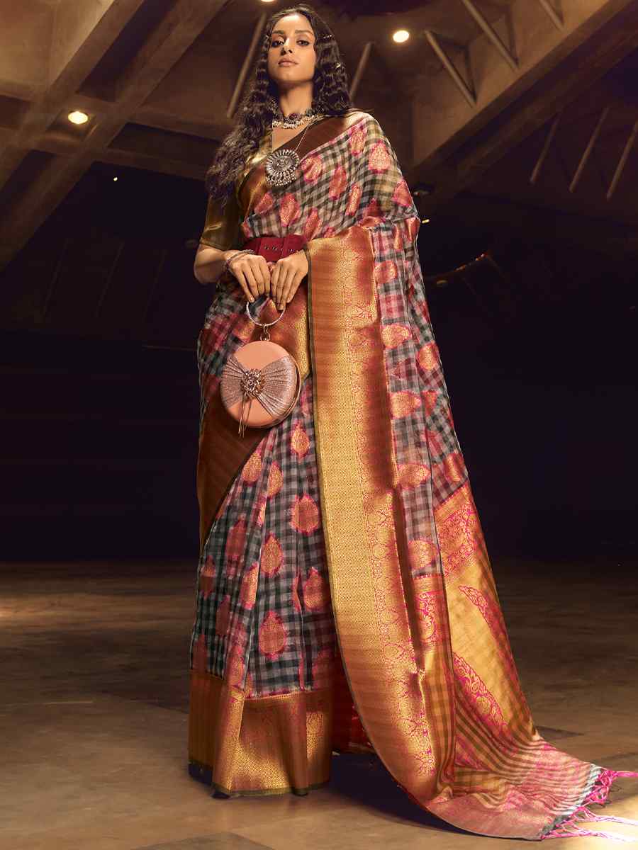 Multi Silk Handwoven Casual Festival Classic Style Saree