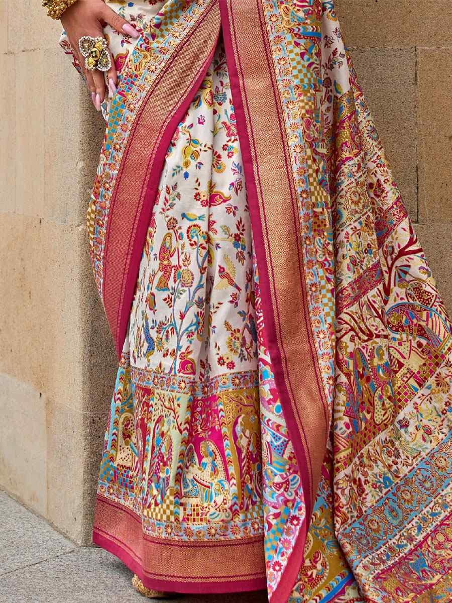 Multi Silk Handwoven Casual Festival Classic Style Saree