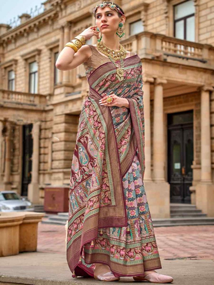 Multi Silk Handwoven Casual Festival Classic Style Saree