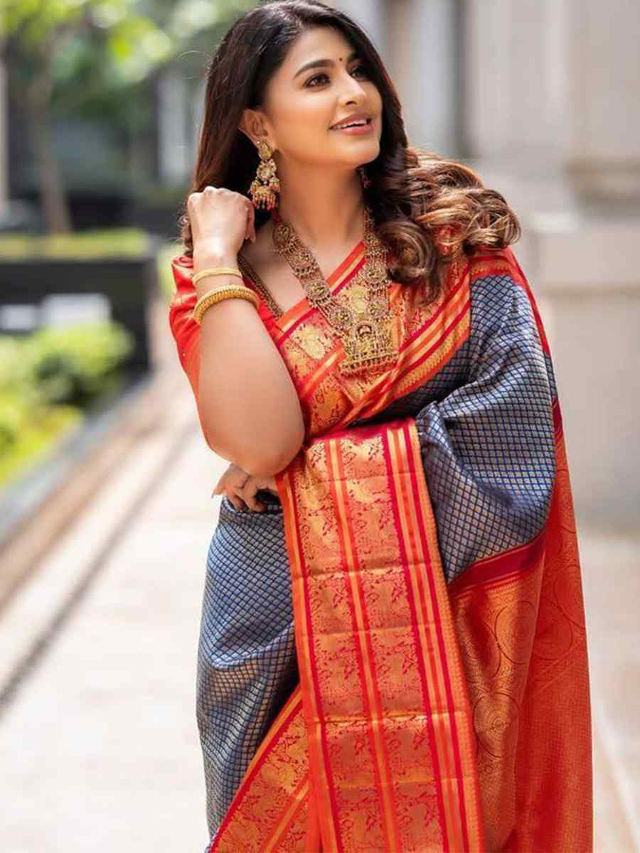 Multi Silk Handwoven Festival Wedding Fancy Heavy Border Saree