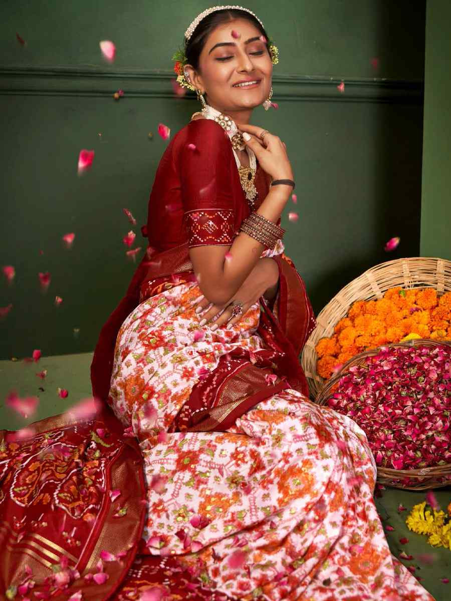 Multi Silk Handwoven Festival Wedding Fancy Heavy Border Saree