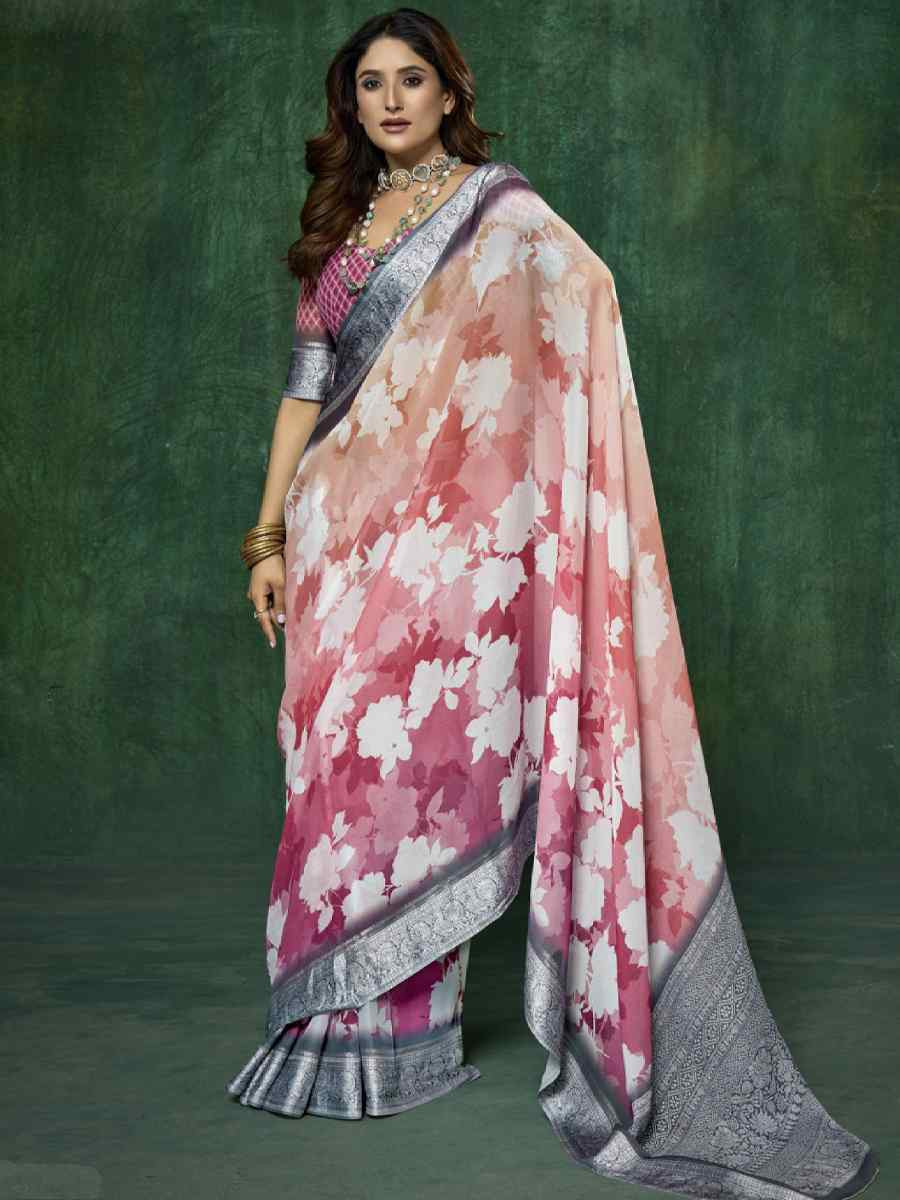 Multi Silk Handwoven Festival Wedding Fancy Heavy Border Saree