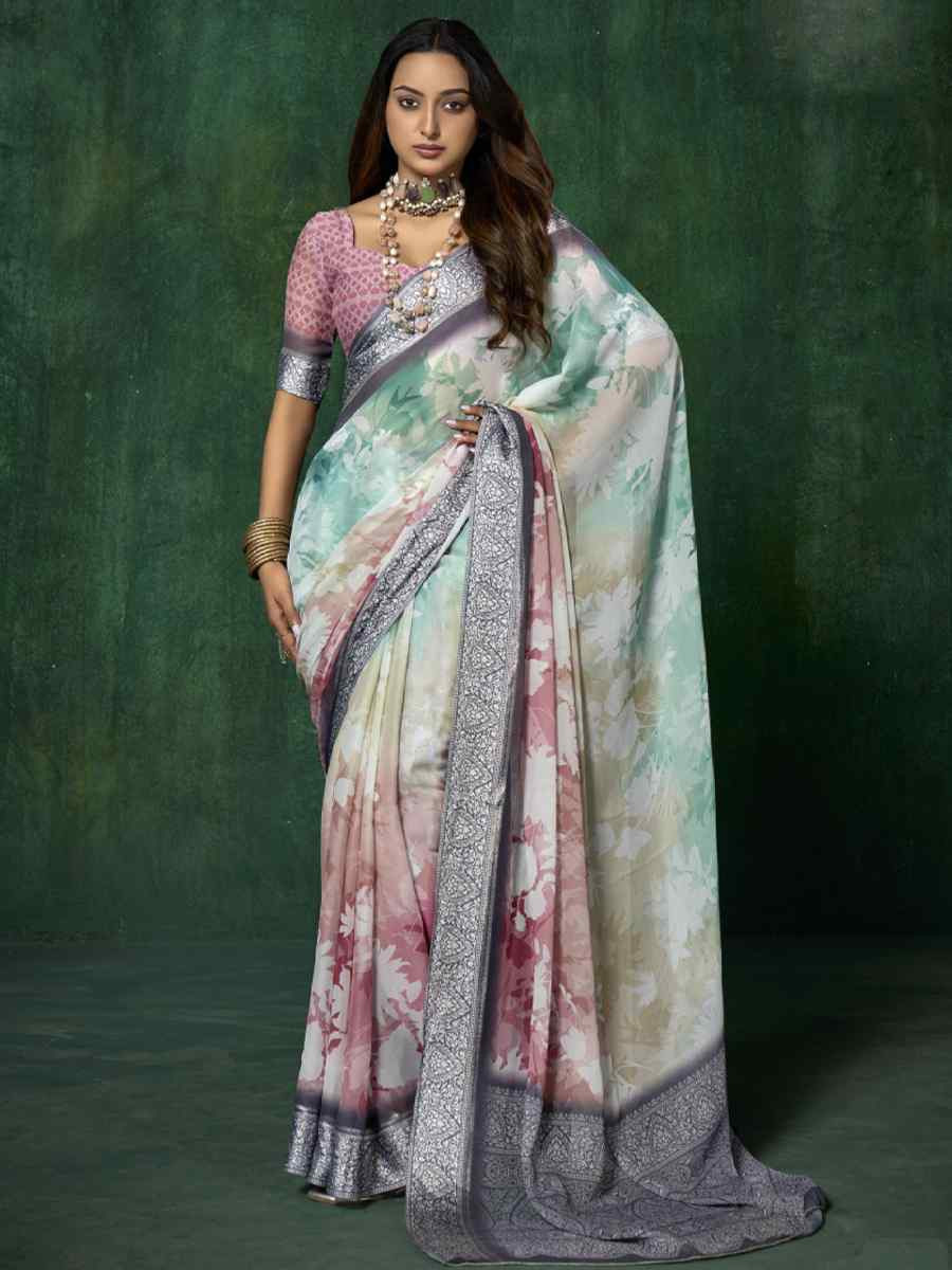 Multi Silk Handwoven Festival Wedding Fancy Heavy Border Saree