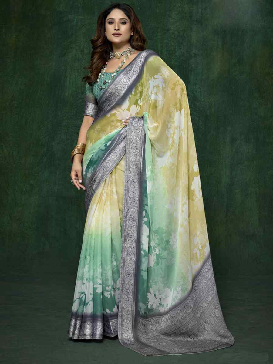 Multi Silk Handwoven Festival Wedding Fancy Heavy Border Saree