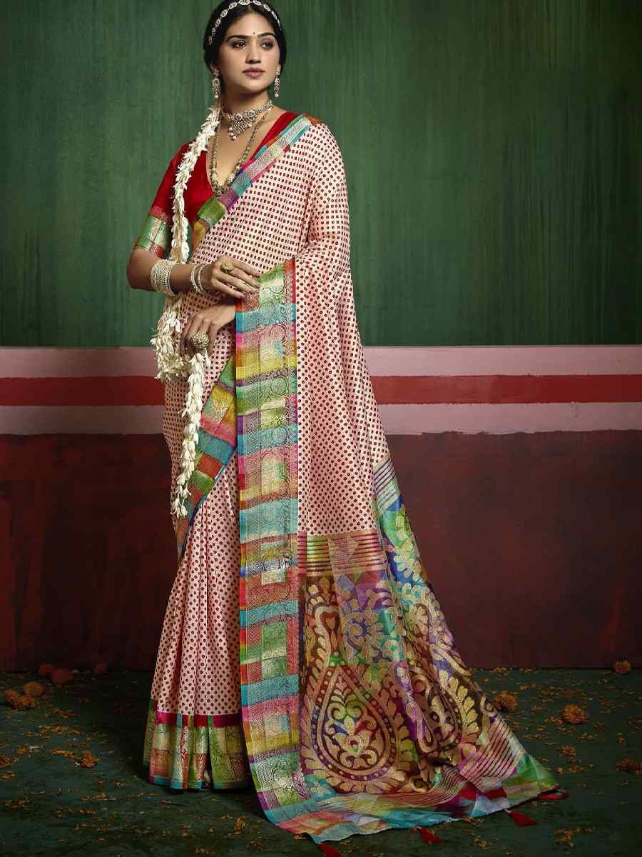 Multi Silk Handwoven Festival Wedding Fancy Heavy Border Saree