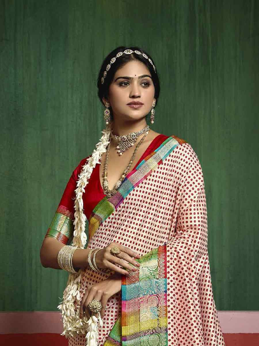 Multi Silk Handwoven Festival Wedding Fancy Heavy Border Saree