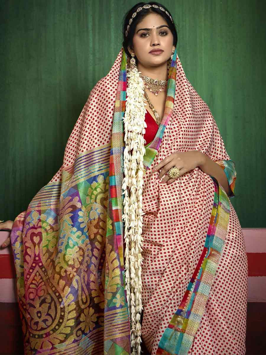 Multi Silk Handwoven Festival Wedding Fancy Heavy Border Saree