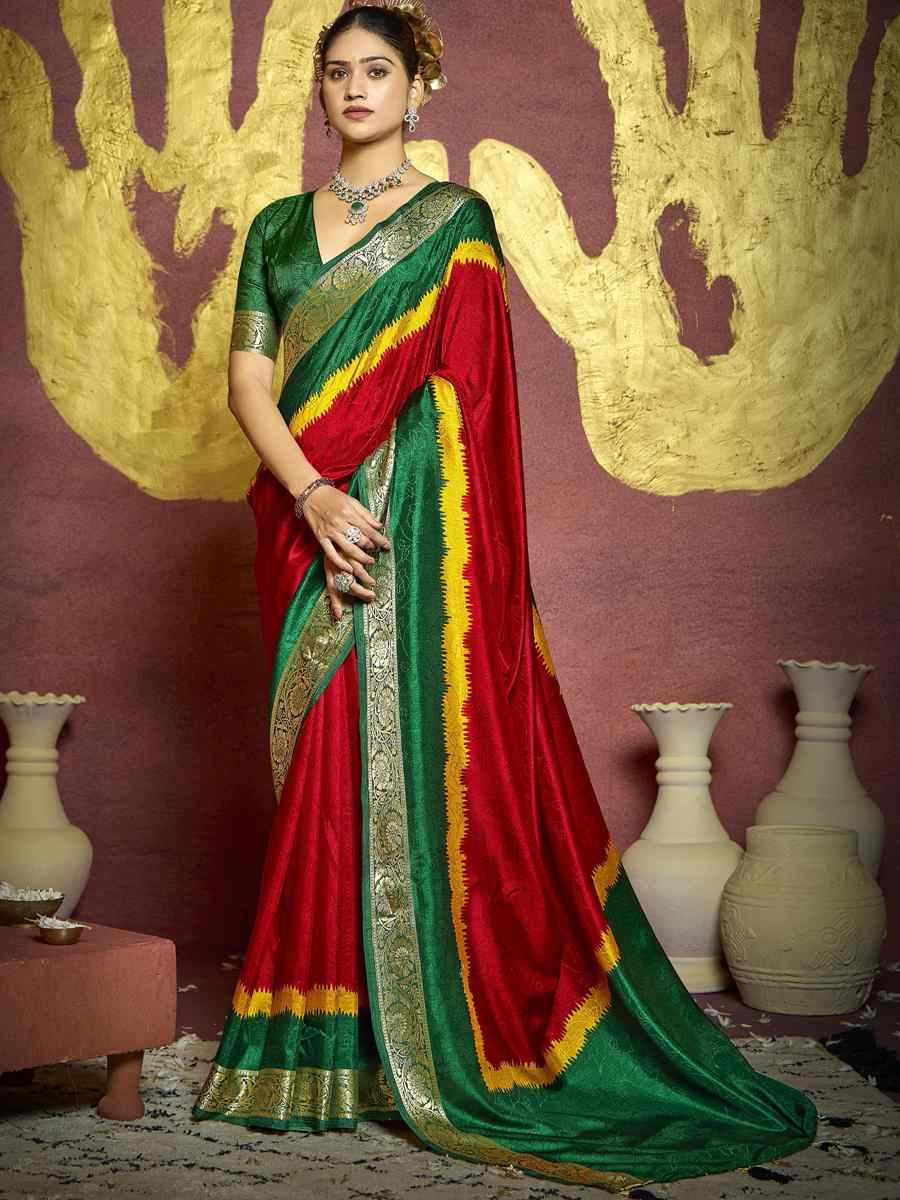 Multi Silk Handwoven Festival Wedding Fancy Heavy Border Saree
