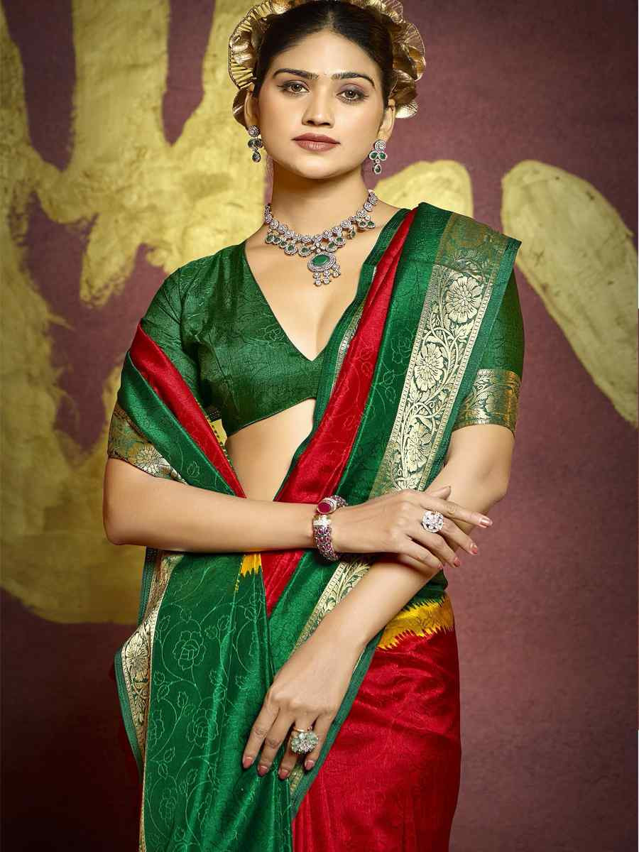 Multi Silk Handwoven Festival Wedding Fancy Heavy Border Saree