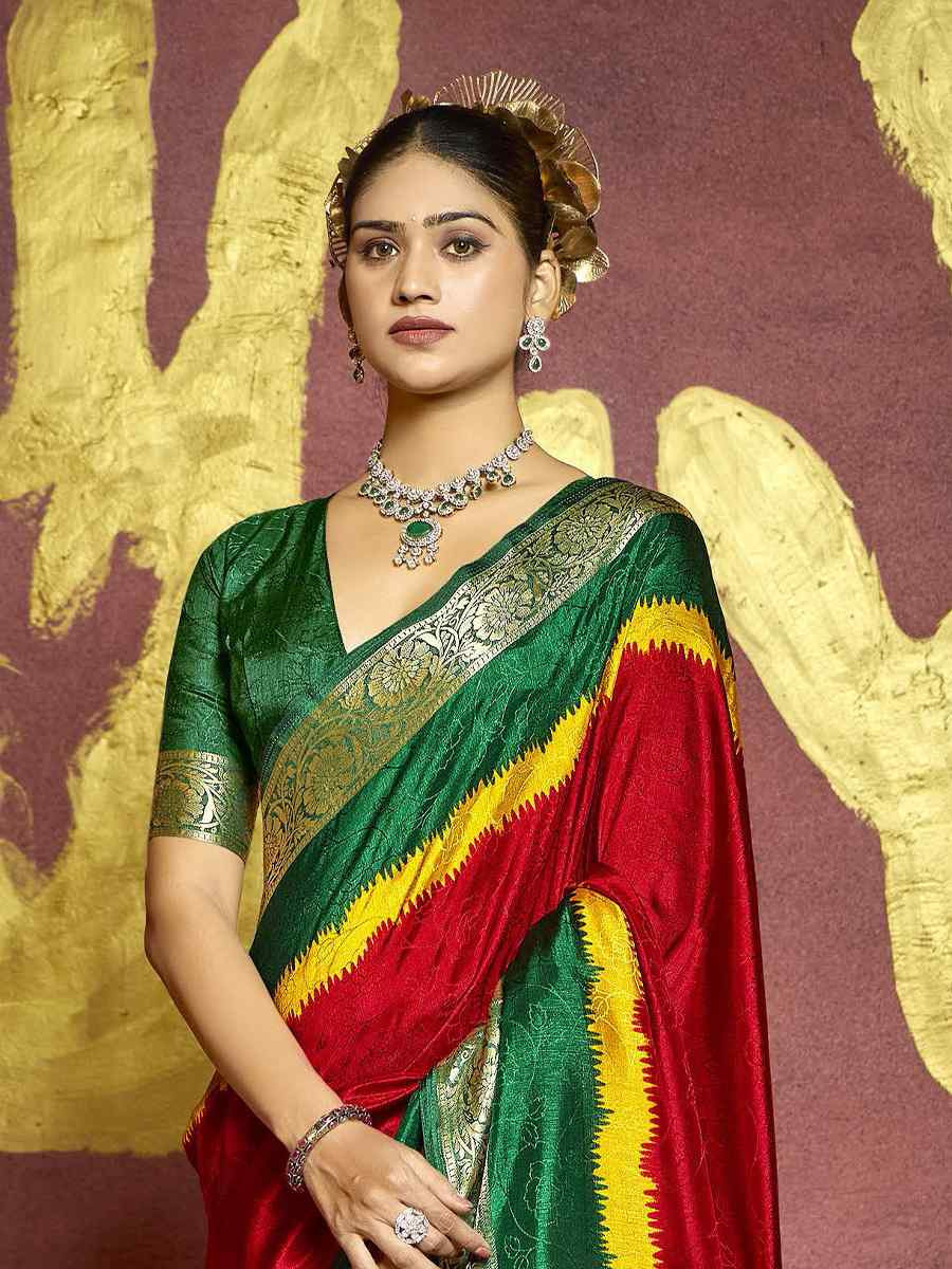 Multi Silk Handwoven Festival Wedding Fancy Heavy Border Saree