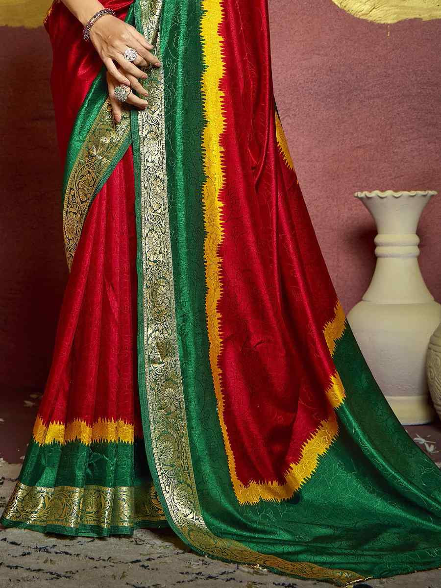 Multi Silk Handwoven Festival Wedding Fancy Heavy Border Saree