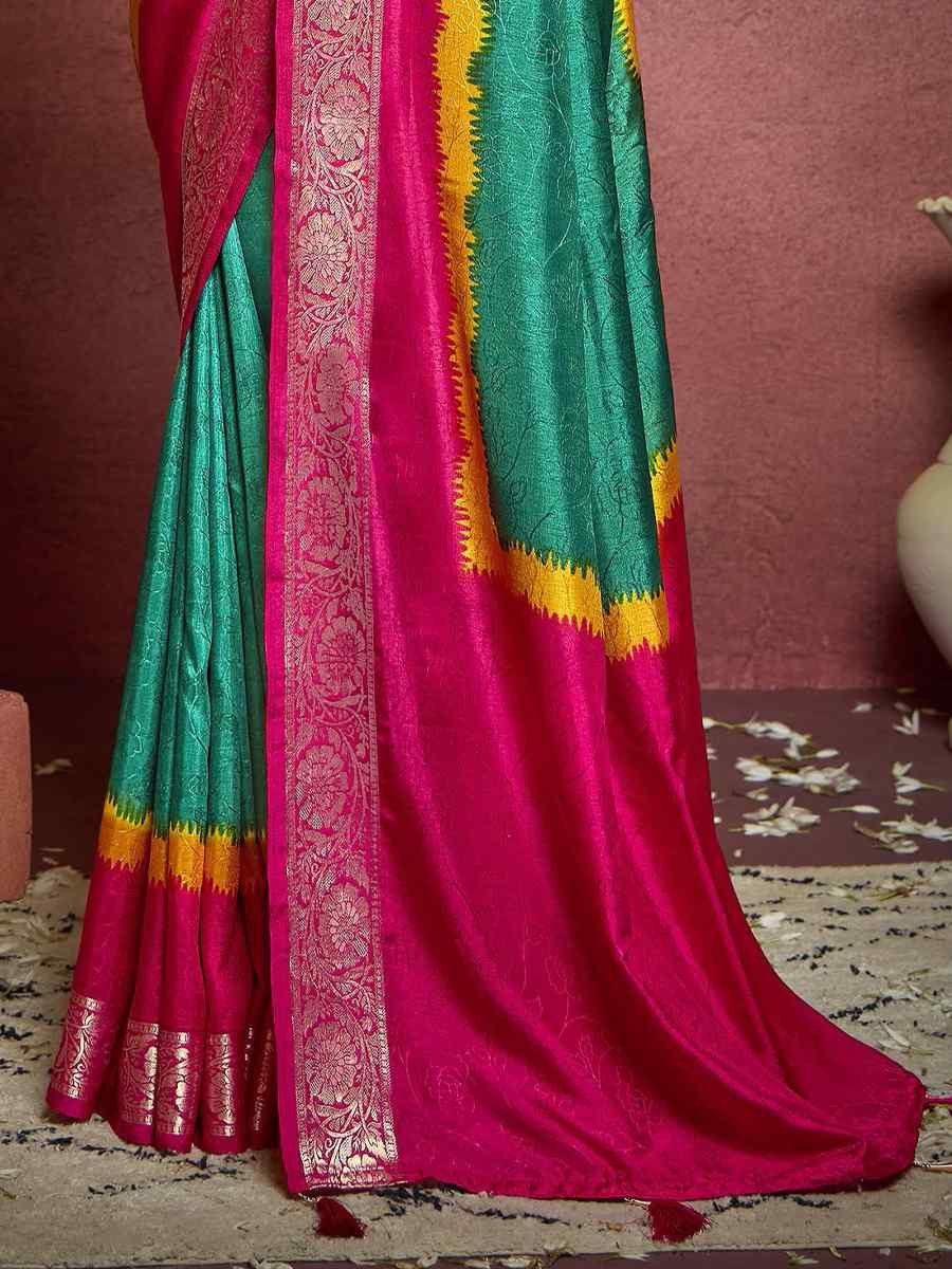 Multi Silk Handwoven Festival Wedding Fancy Heavy Border Saree