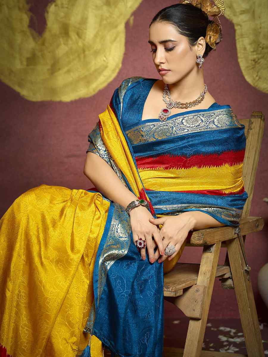 Multi Silk Handwoven Festival Wedding Fancy Heavy Border Saree