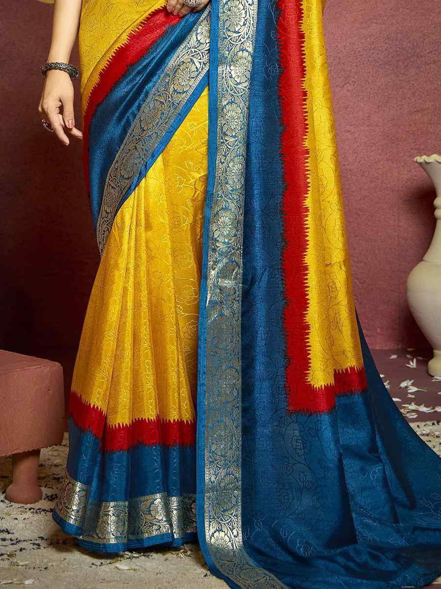 Multi Silk Handwoven Festival Wedding Fancy Heavy Border Saree
