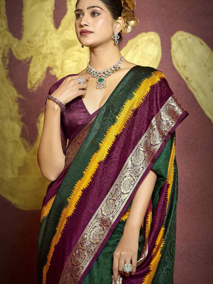 Multi Silk Handwoven Festival Wedding Fancy Heavy Border Saree