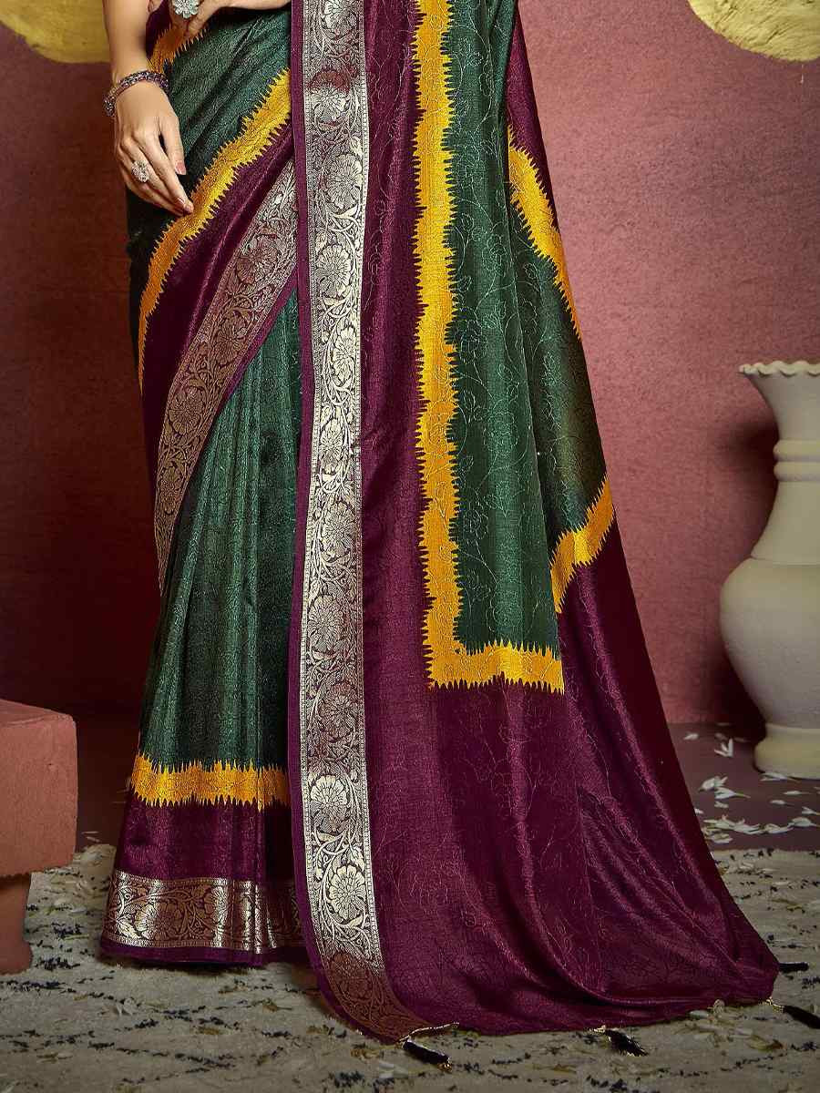 Multi Silk Handwoven Festival Wedding Fancy Heavy Border Saree