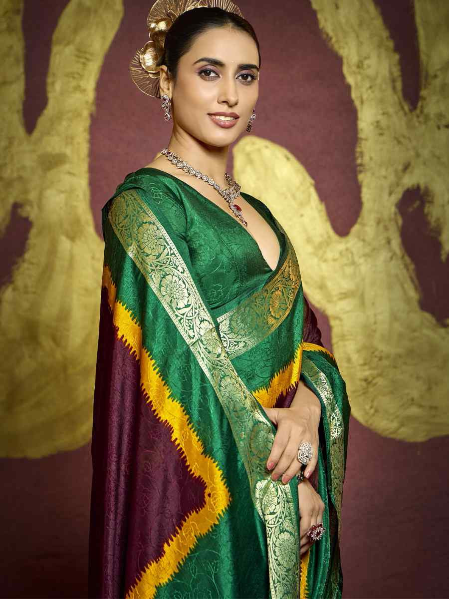 Multi Silk Handwoven Festival Wedding Fancy Heavy Border Saree