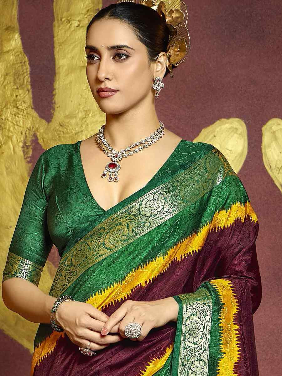 Multi Silk Handwoven Festival Wedding Fancy Heavy Border Saree