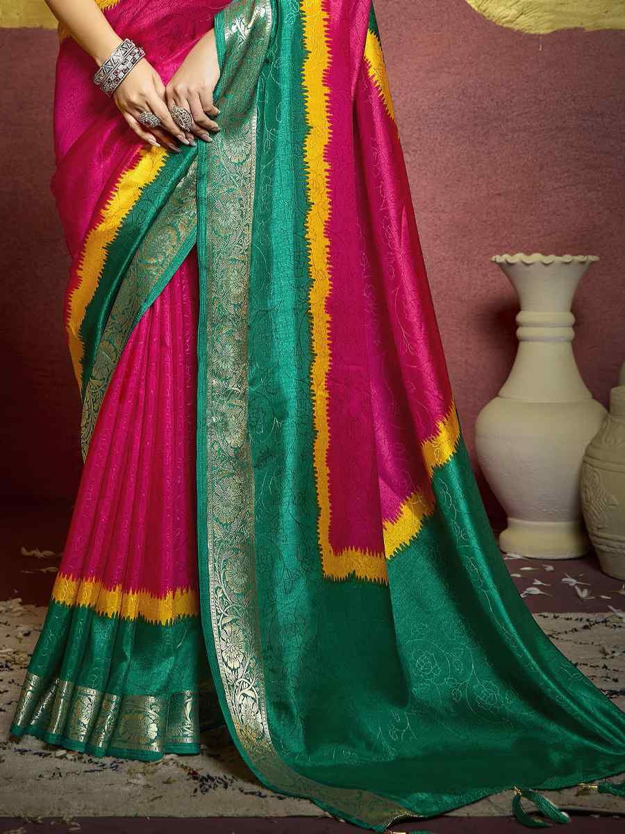 Multi Silk Handwoven Festival Wedding Fancy Heavy Border Saree