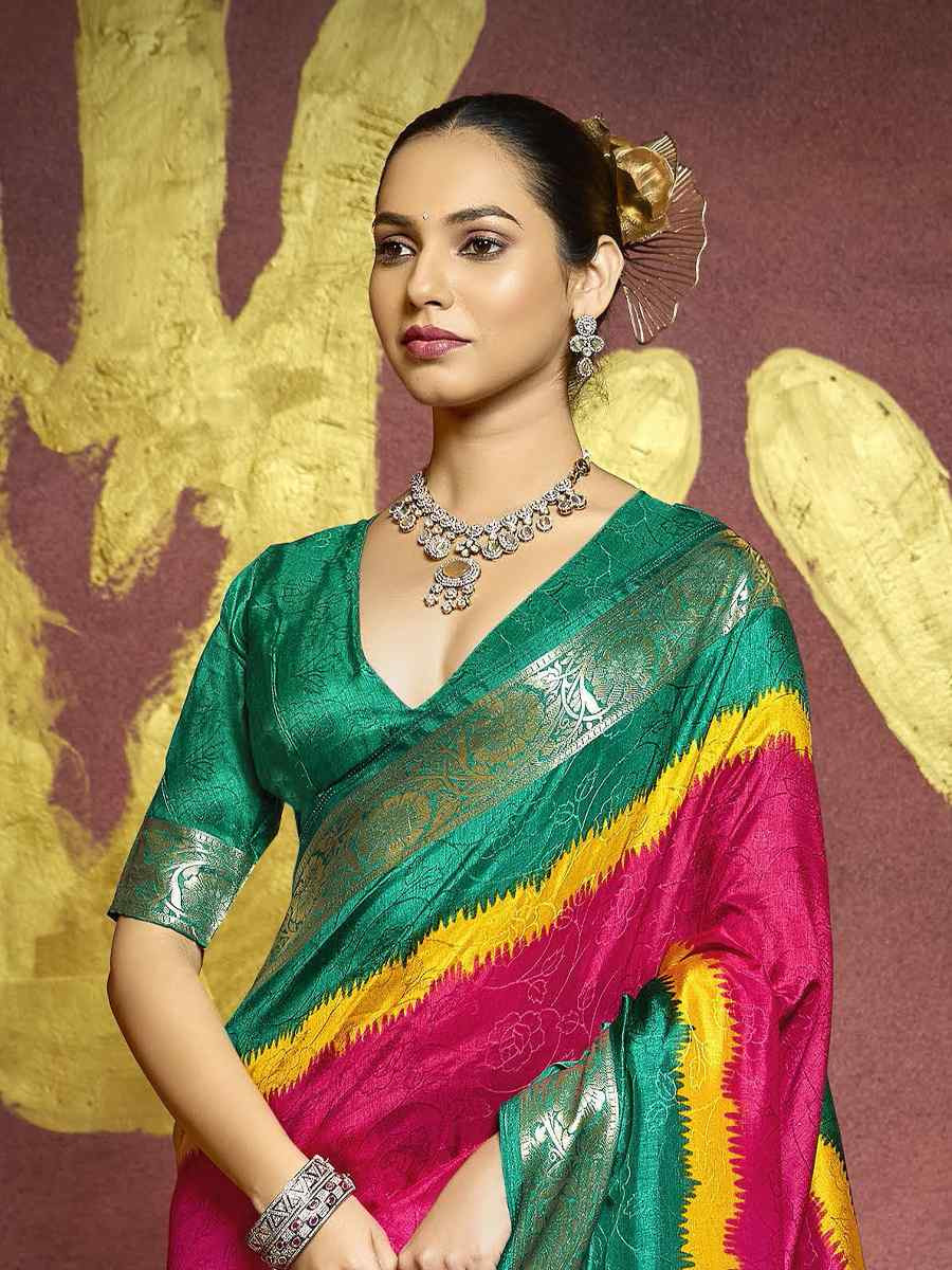 Multi Silk Handwoven Festival Wedding Fancy Heavy Border Saree