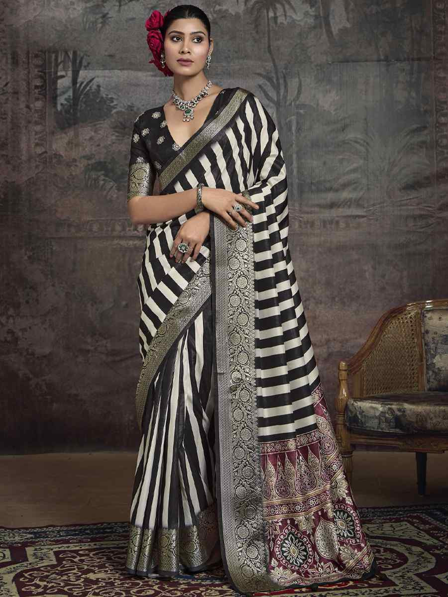 Multi Silk Handwoven Festival Wedding Fancy Heavy Border Saree