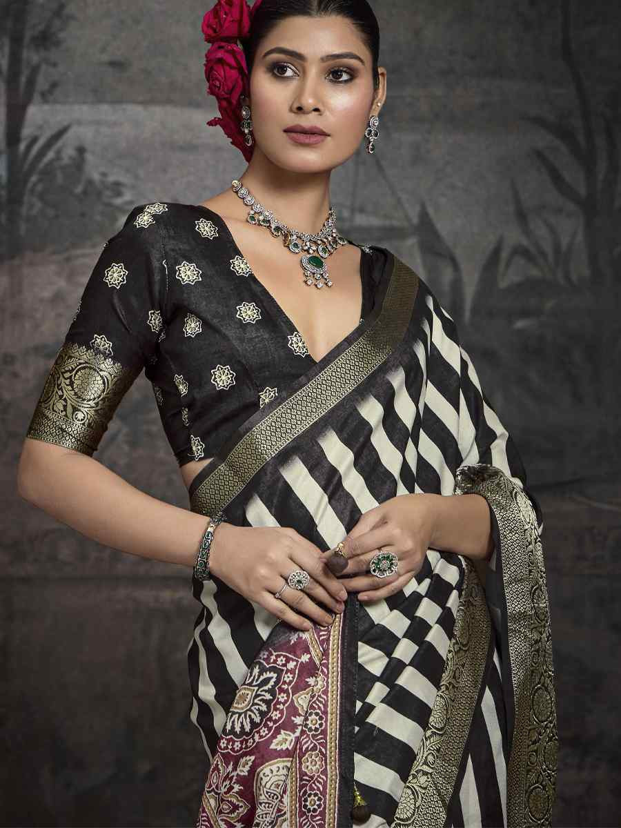 Multi Silk Handwoven Festival Wedding Fancy Heavy Border Saree