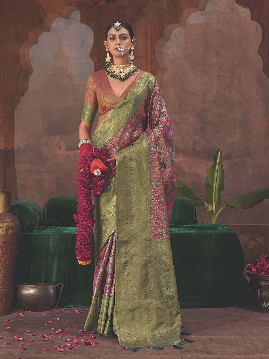 Multi Silk Handwoven Festival Wedding Fancy Heavy Border Saree