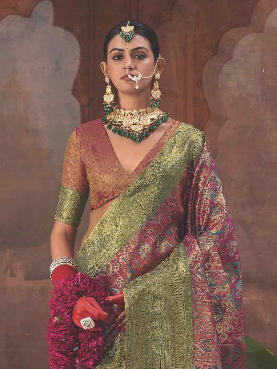 Multi Silk Handwoven Festival Wedding Fancy Heavy Border Saree