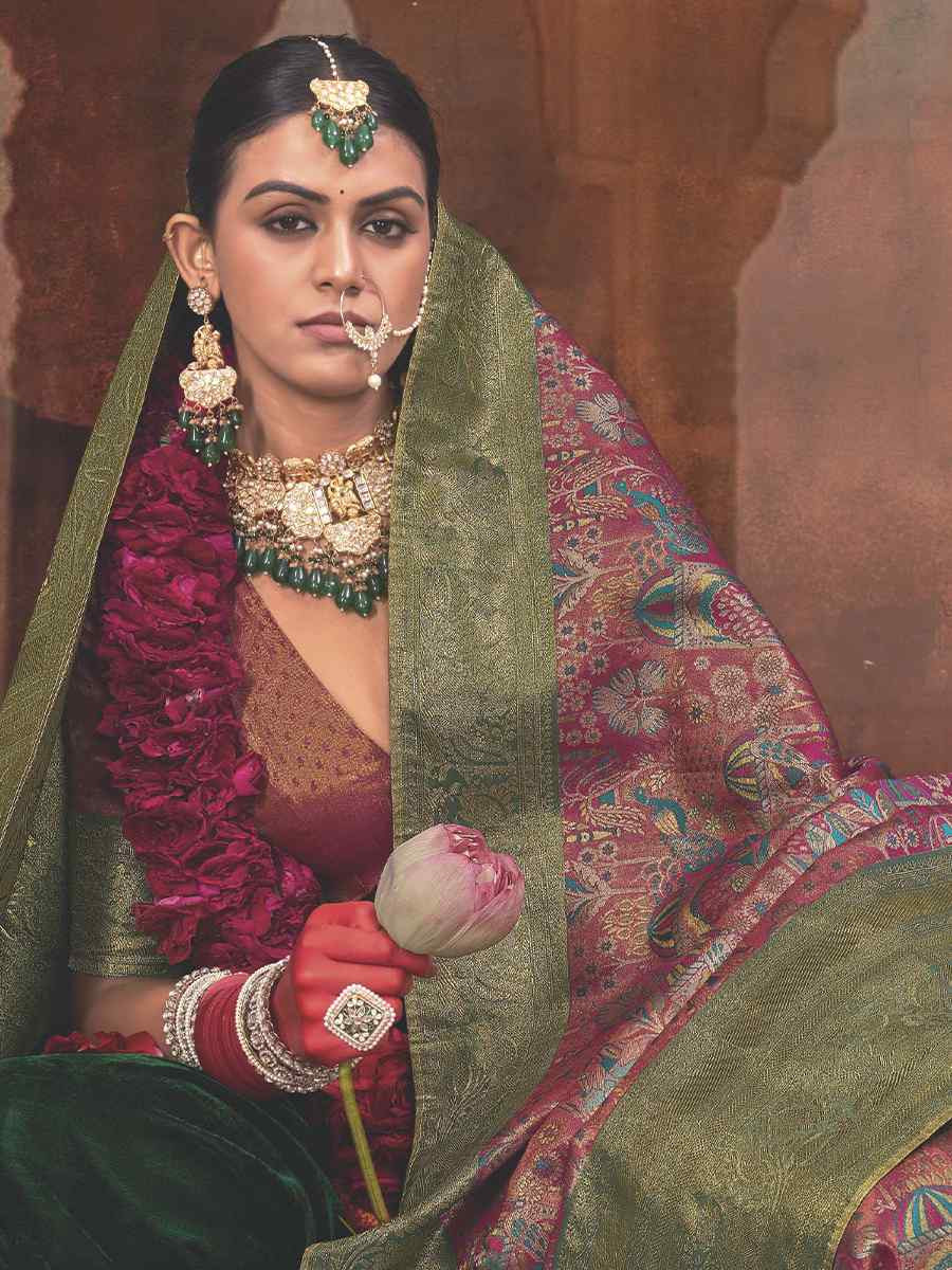 Multi Silk Handwoven Festival Wedding Fancy Heavy Border Saree