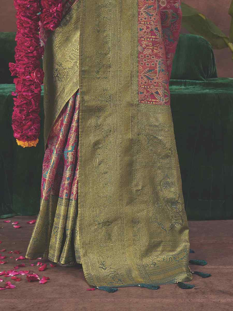 Multi Silk Handwoven Festival Wedding Fancy Heavy Border Saree