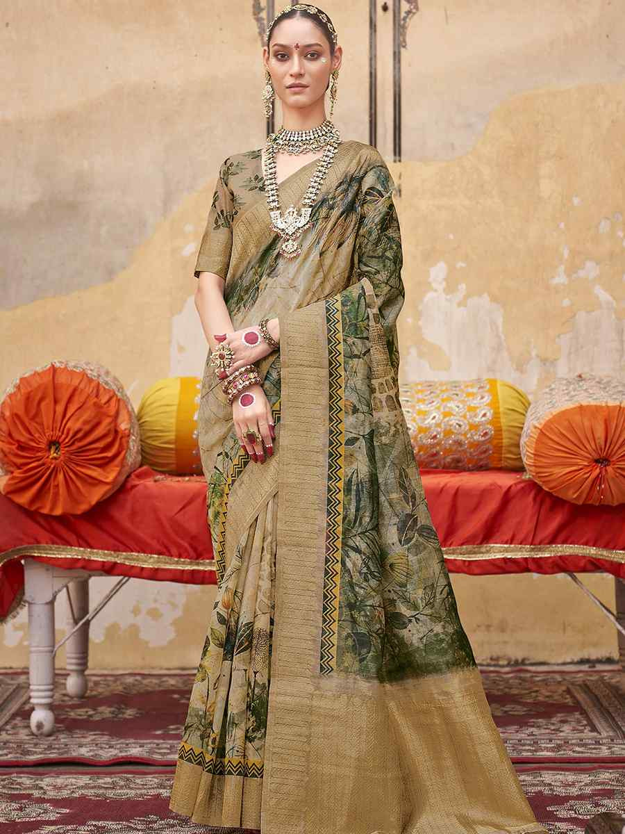 Multi Silk Handwoven Festival Wedding Fancy Heavy Border Saree