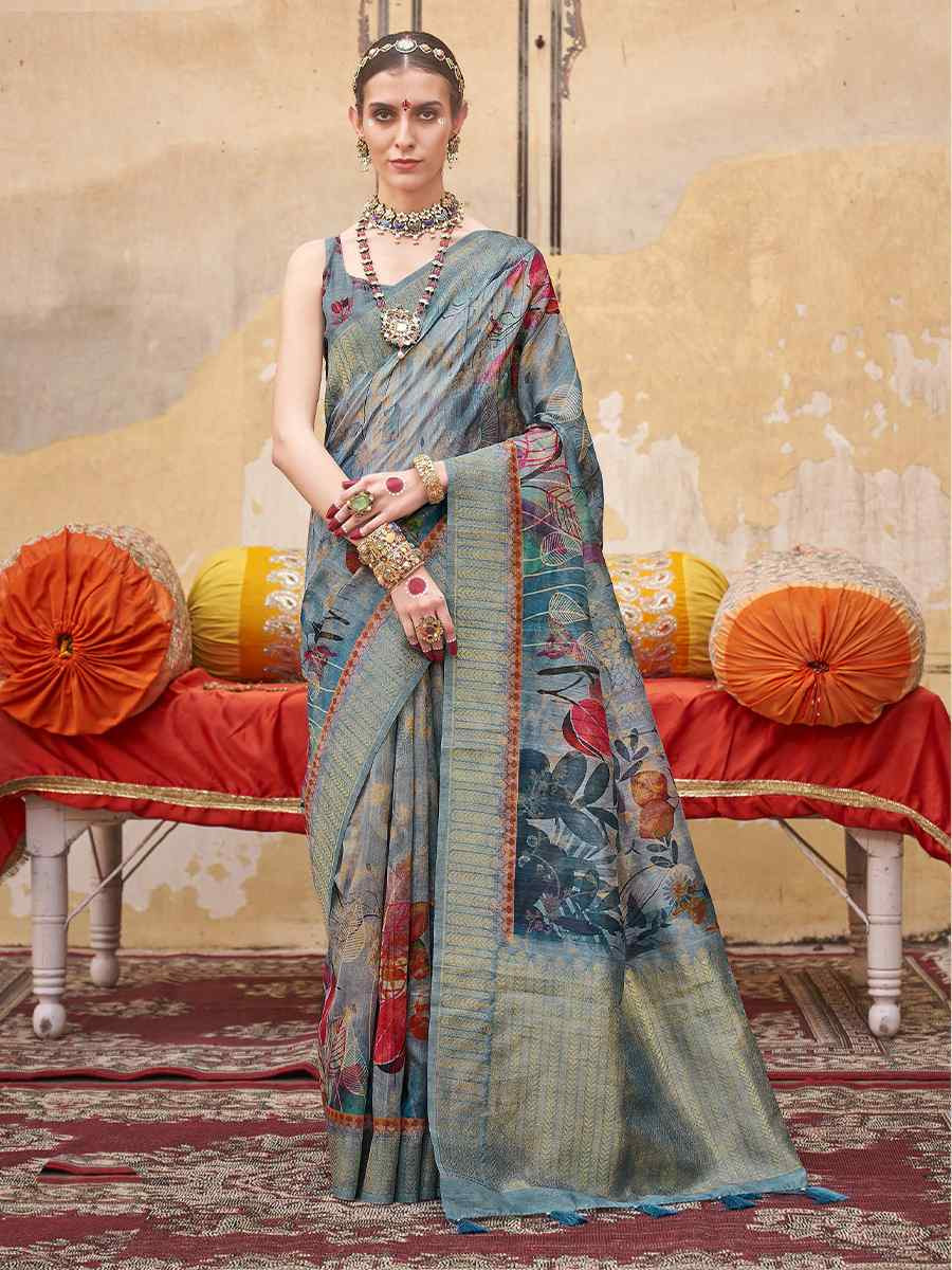 Multi Silk Handwoven Festival Wedding Fancy Heavy Border Saree