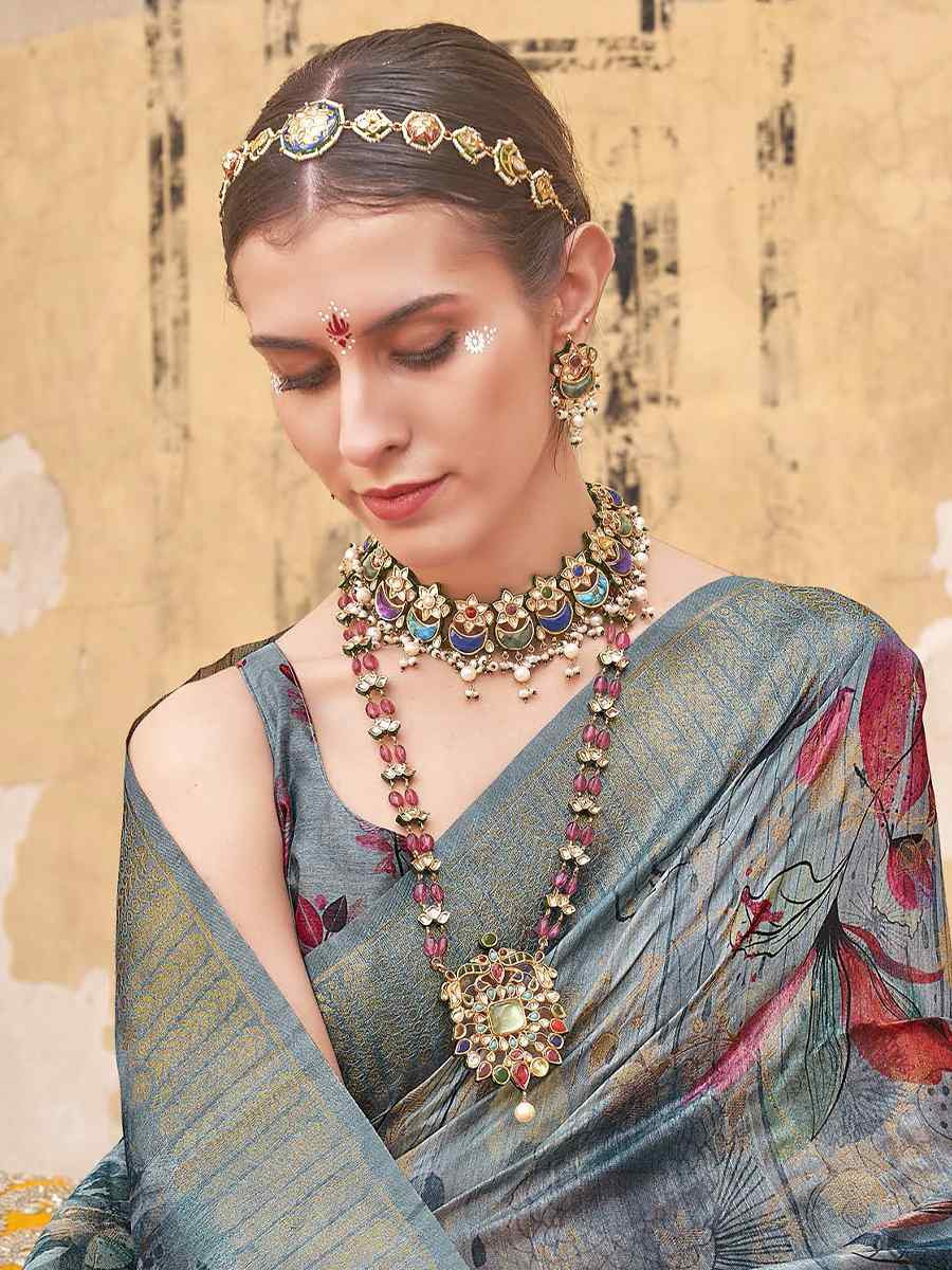 Multi Silk Handwoven Festival Wedding Fancy Heavy Border Saree
