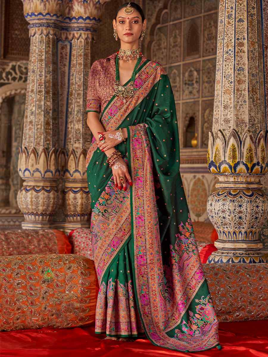 Multi Silk Handwoven Festival Wedding Fancy Heavy Border Saree