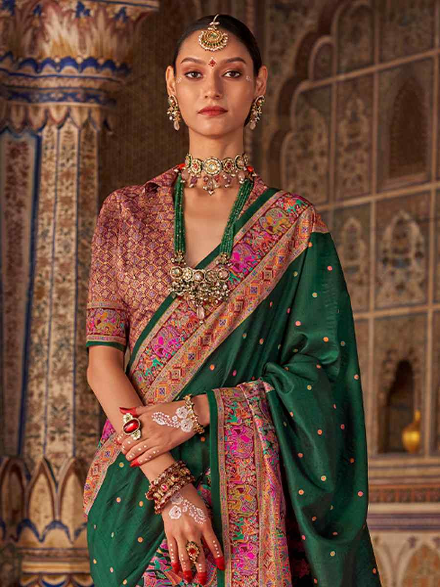 Multi Silk Handwoven Festival Wedding Fancy Heavy Border Saree