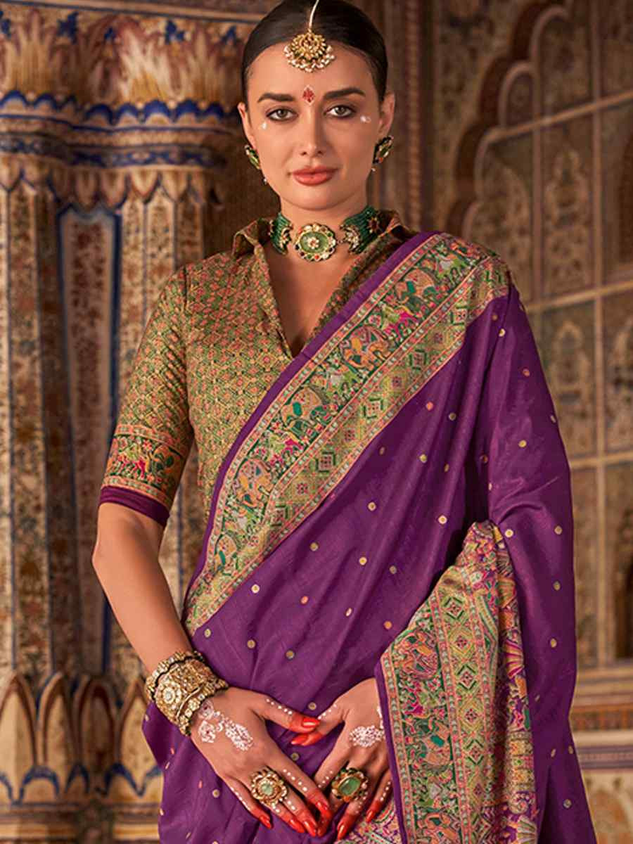 Multi Silk Handwoven Festival Wedding Fancy Heavy Border Saree